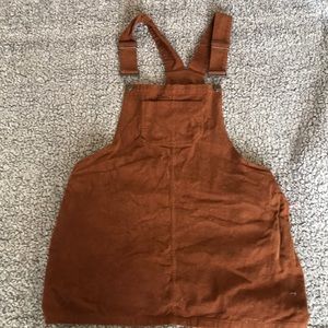 overall corduroy burnt orange dress